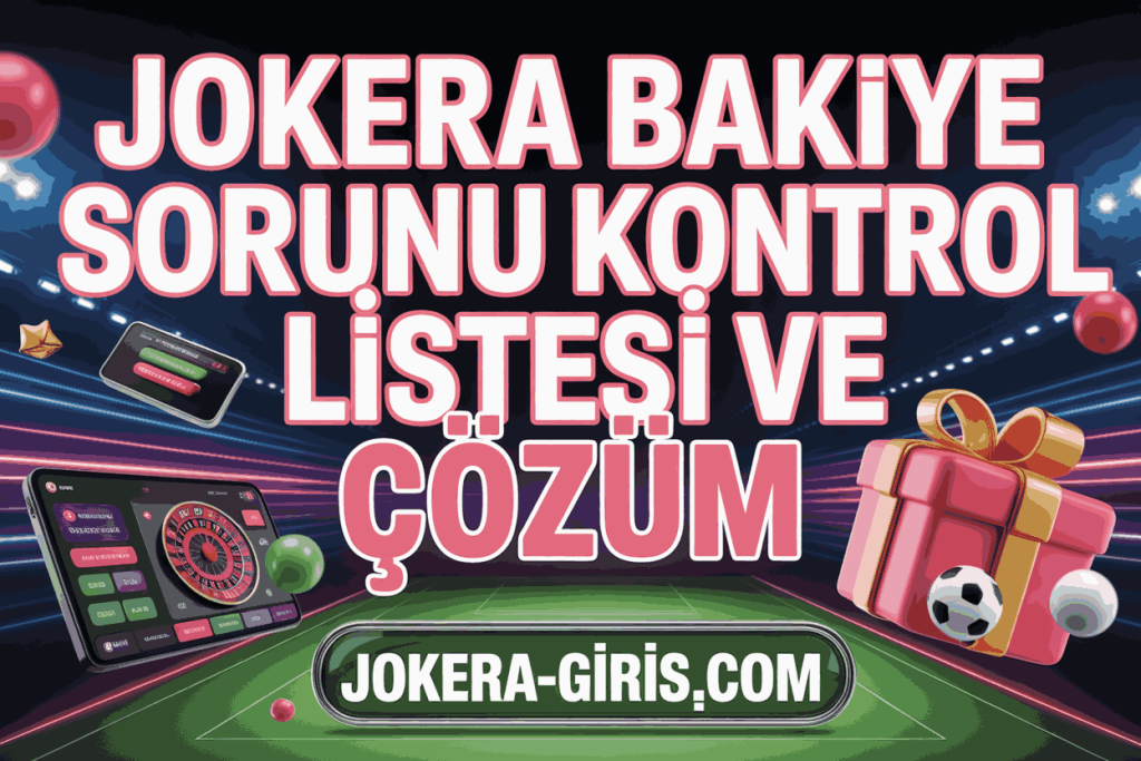 jokera bakiye sorunu kontrol listesi ve cozum