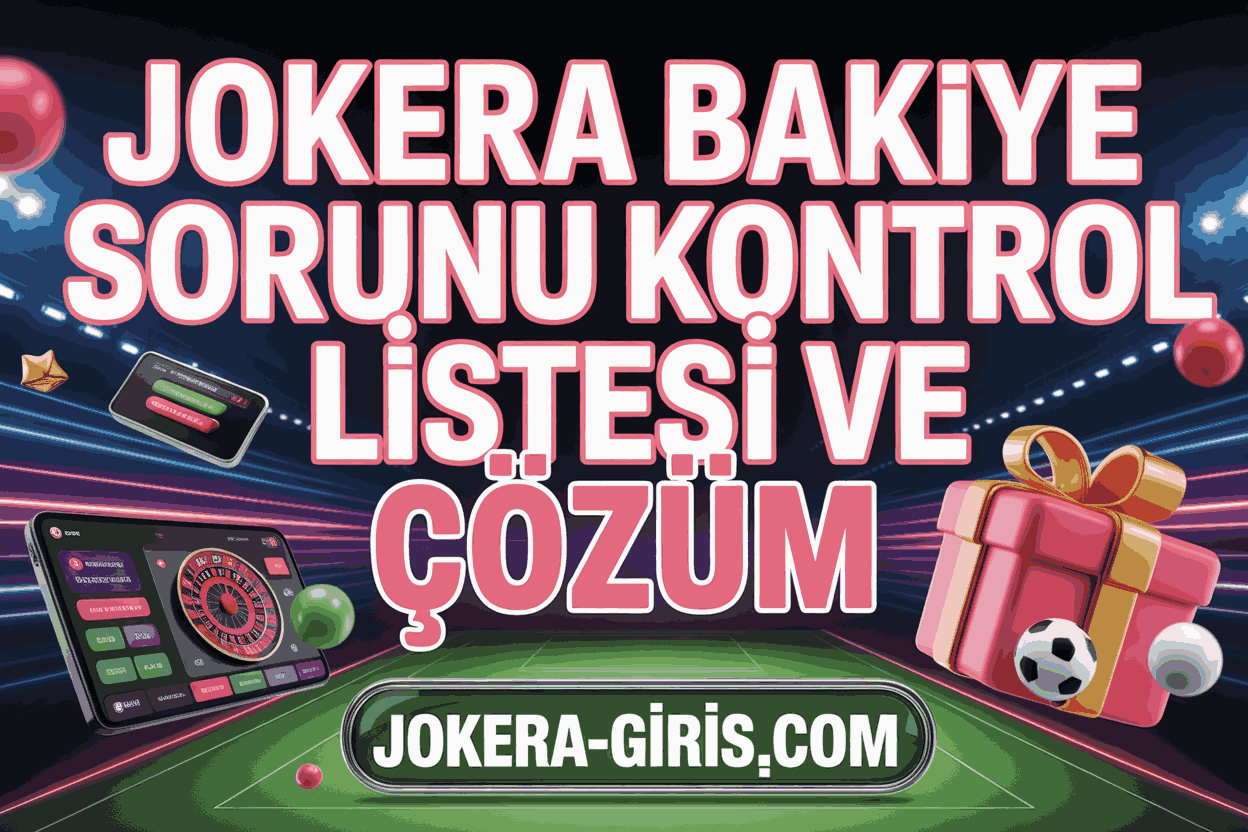Jokera Bakiye Sorunu Kontrol Listesi ve Çözüm
